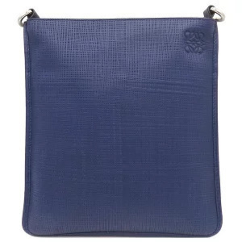 Loewe Goya Crossbody Bag Textured Calfskin Navy Blue Anagram